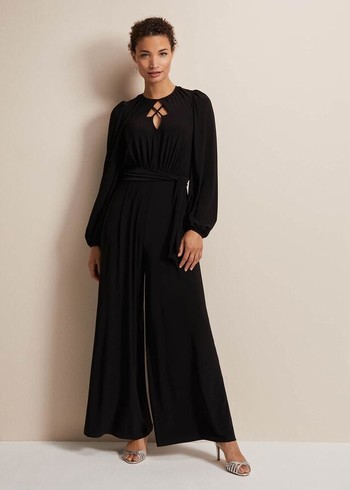 Phase Eight Janece Wide Leg Jumpsuit Black Australia | WE8324106